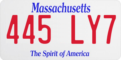 MA license plate 445LY7