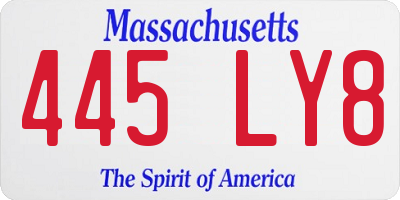 MA license plate 445LY8