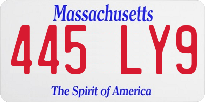 MA license plate 445LY9