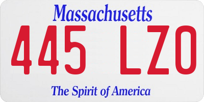MA license plate 445LZ0