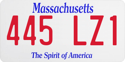 MA license plate 445LZ1