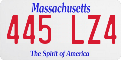 MA license plate 445LZ4