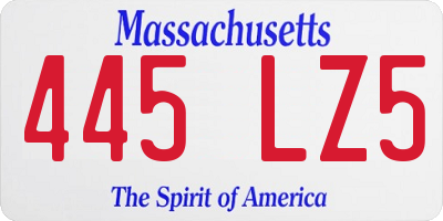 MA license plate 445LZ5