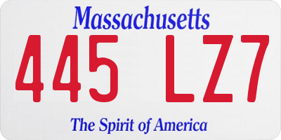 MA license plate 445LZ7