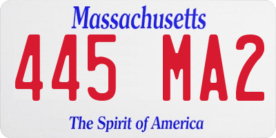 MA license plate 445MA2