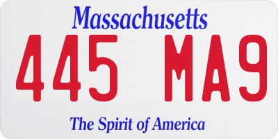 MA license plate 445MA9