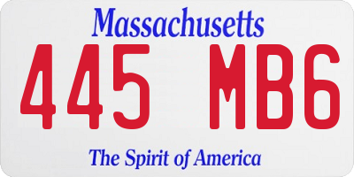 MA license plate 445MB6