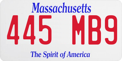 MA license plate 445MB9