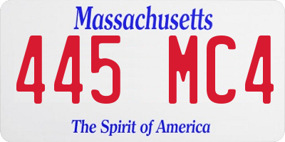 MA license plate 445MC4