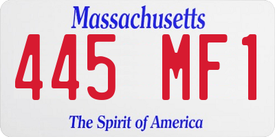 MA license plate 445MF1