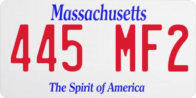 MA license plate 445MF2