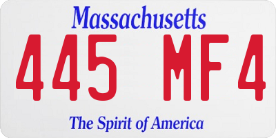 MA license plate 445MF4