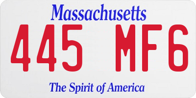 MA license plate 445MF6
