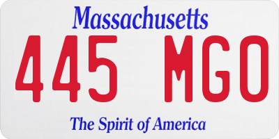 MA license plate 445MG0