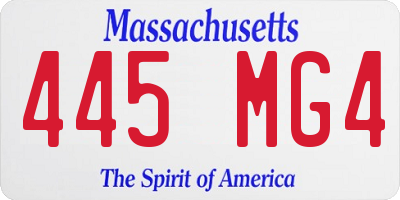 MA license plate 445MG4