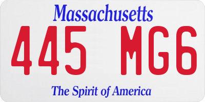 MA license plate 445MG6