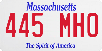 MA license plate 445MH0