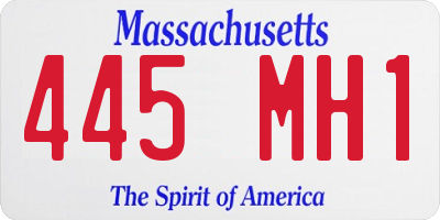 MA license plate 445MH1
