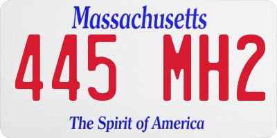 MA license plate 445MH2