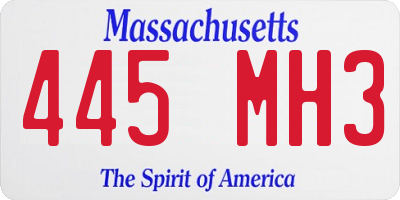 MA license plate 445MH3