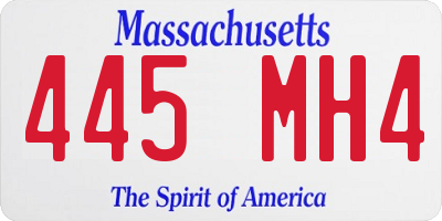 MA license plate 445MH4