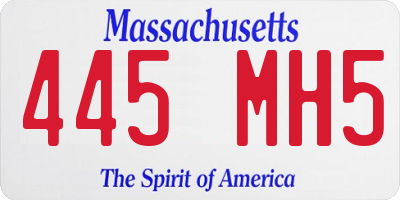 MA license plate 445MH5
