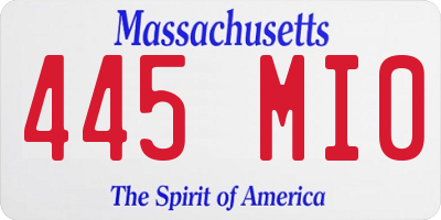 MA license plate 445MI0