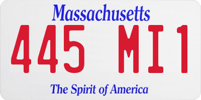 MA license plate 445MI1