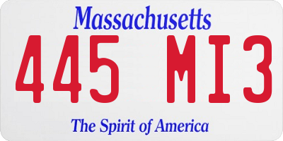 MA license plate 445MI3
