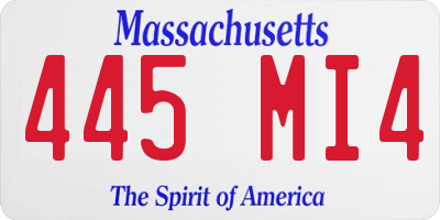 MA license plate 445MI4