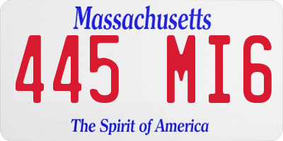 MA license plate 445MI6