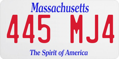 MA license plate 445MJ4