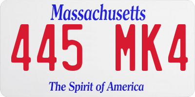 MA license plate 445MK4