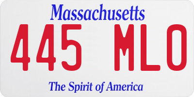 MA license plate 445ML0