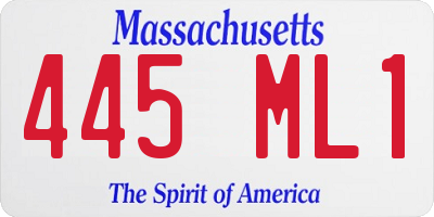MA license plate 445ML1