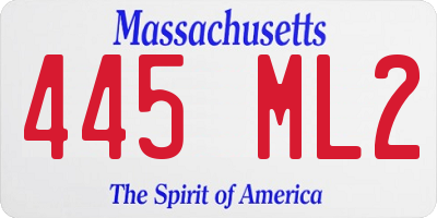 MA license plate 445ML2