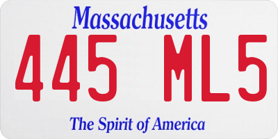 MA license plate 445ML5