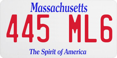 MA license plate 445ML6