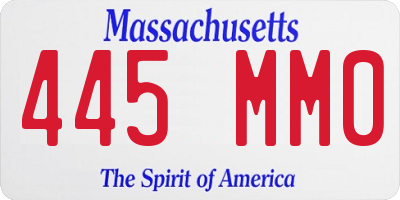MA license plate 445MM0