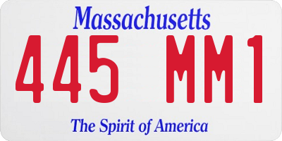 MA license plate 445MM1
