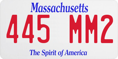 MA license plate 445MM2