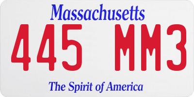 MA license plate 445MM3