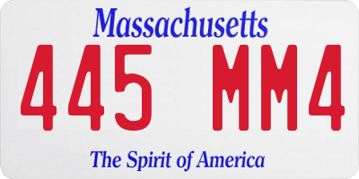 MA license plate 445MM4