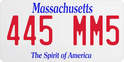MA license plate 445MM5