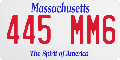 MA license plate 445MM6