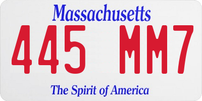 MA license plate 445MM7