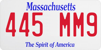 MA license plate 445MM9