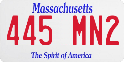 MA license plate 445MN2