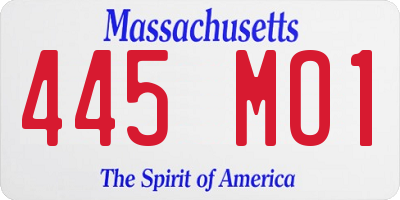 MA license plate 445MO1