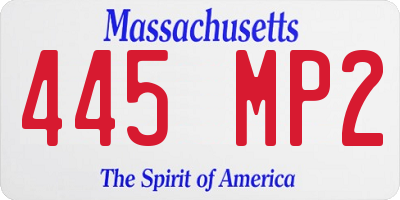 MA license plate 445MP2